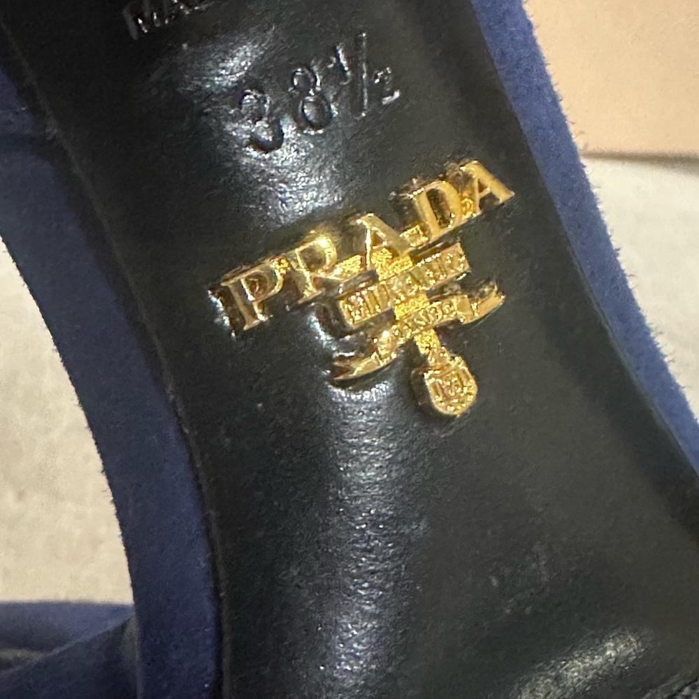 Prada Navy Suede and Black Patent Pointed-Toe Pump - Picture 11 of 14